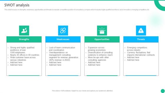 Strategic Management Consultancy Business Profile Swot Analysis Structure PDF