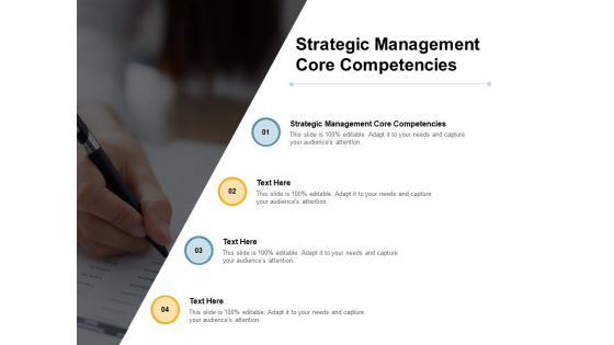 Strategic Management Core Competencies Ppt PowerPoint Presentation Ideas Templates Cpb
