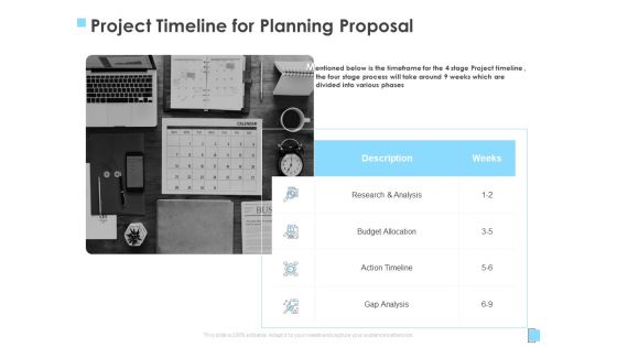 Strategic Management Project Timeline For Planning Proposal Ppt Infographics Slides PDF