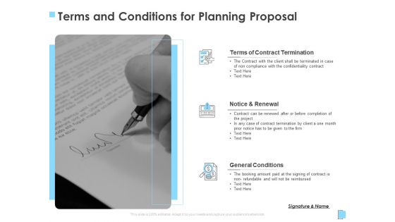 Strategic Management Terms And Conditions For Planning Proposal Ppt Shapes PDF