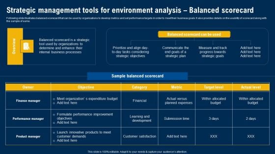 Strategic Management Tools For Environment Analysis Balanced Scorecard Ultimate Guide Of Strategic Management Topics PDF