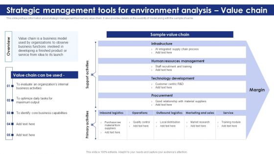 Strategic Management Tools For Environment Analysis Value Chain Pictures PDF