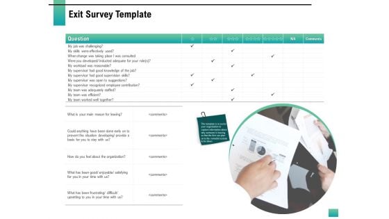 Strategic Manpower Management Exit Survey Template Formats PDF