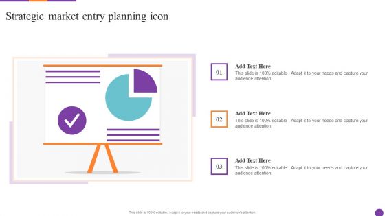 Strategic Market Entry Planning Icon Ppt Ideas Brochure PDF