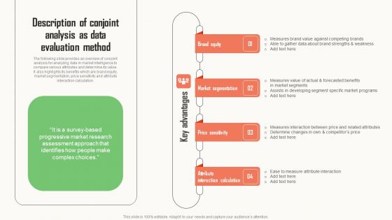 Strategic Market Insight Implementation Guide Description Of Conjoint Analysis As Data Evaluation Method Graphics PDF