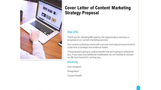 Strategic Marketing Approach Cover Letter Of Content Marketing Strategy Proposal Mockup PDF