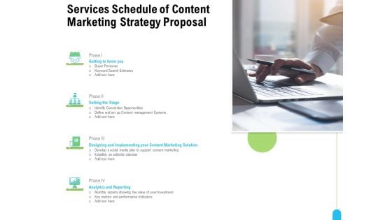 Strategic Marketing Approach Services Schedule Of Content Marketing Strategy Proposal Elements PDF