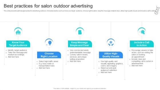 Strategic Marketing For Hair And Beauty Salon To Increase Best Practices For Salon Outdoor Clipart PDF