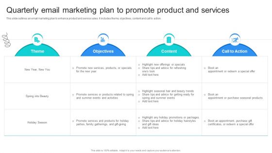 Strategic Marketing For Hair And Beauty Salon To Increase Quarterly Email Marketing Plan Template PDF Strategic Marketing For Hair And Beauty Salon To Increase Quarterly Email Marketing Plan Template PDF