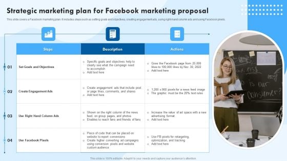 Strategic Marketing Plan For Facebook Marketing Proposal Ppt Inspiration Files PDF