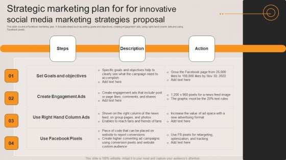 Strategic Marketing Plan For For Innovative Social Media Marketing Strategies Proposal Professional PDF