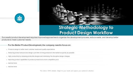 Strategic Methodology To Product Design Workflow Ppt PowerPoint Presentation Pictures Information PDF