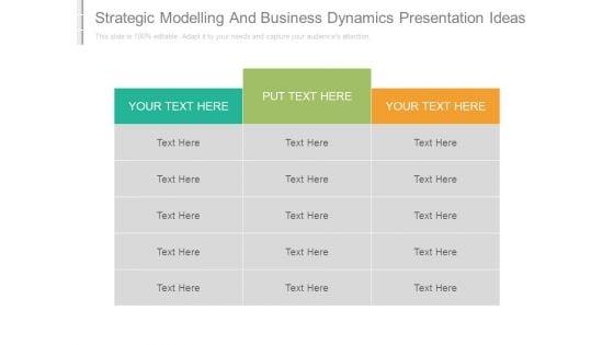 Strategic Modelling And Business Dynamics Presentation Ideas