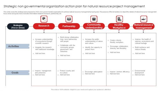 Strategic Non Governmental Organization Action Plan For Natural Resource Project Management Structure PDF