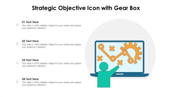 Strategic Objective Icon With Gear Box Ppt PowerPoint Presentation File Diagrams PDF