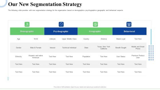 Strategic Plan For Business Expansion And Growth Our New Segmentation Strategy Mockup PDF