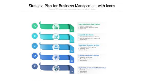 Strategic Plan For Business Management With Icons Ppt PowerPoint Presentation Infographic Template Good PDF