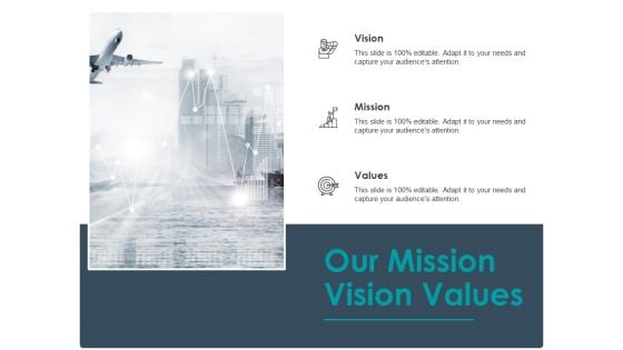 Strategic Plan For Companys Development Our Mission Vision Values Ppt PowerPoint Presentation Slides Gridlines