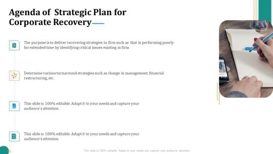 Strategic Plan For Corporate Recovery Agenda Of Strategic Plan For Corporate Recovery Ppt Slides Layouts PDF