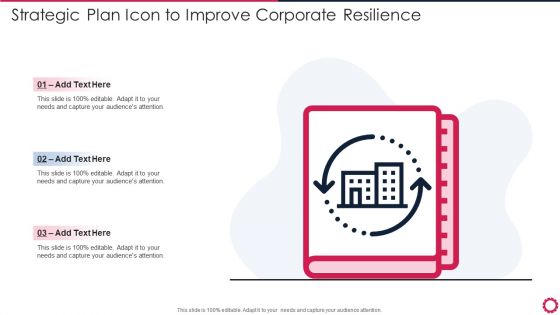 Strategic Plan Icon To Improve Corporate Resilience Pictures PDF