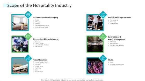 Strategic Plan Of Hospital Industry Scope Of The Hospitality Industry Portrait PDF