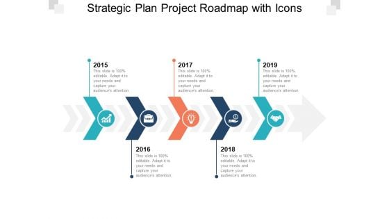 Strategic Plan Project Roadmap With Icons Ppt PowerPoint Presentation Ideas Themes