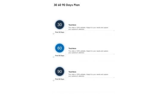 Strategic Plan Proposal Sample 30 60 90 Days Plan One Pager Sample Example Document