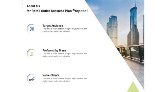 Strategic Plan Retail Store About Us For Retail Outlet Business Plan Proposal Template PDF