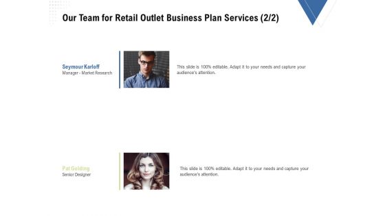 Strategic Plan Retail Store Our Team For Retail Outlet Business Plan Services Market Designs PDF