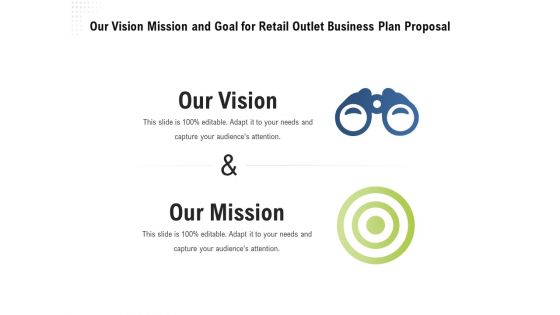 Strategic Plan Retail Store Our Vision Mission And Goal For Retail Outlet Business Plan Proposal Summary PDF