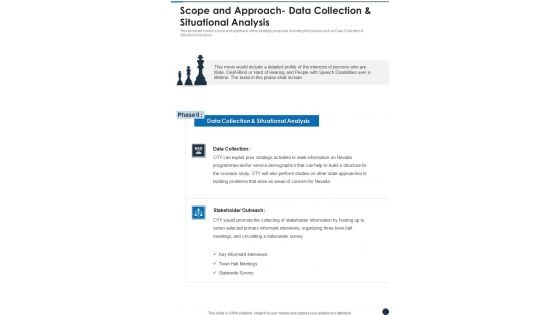 Strategic Plan Sample Scope And Approach Data Collection And Situational Analysis One Pager Sample Example Document