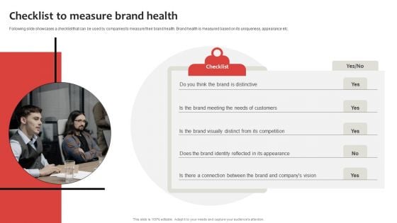 Strategic Plan To Establish And Promote Brand Awareness Checklist To Measure Brand Health Microsoft PDF