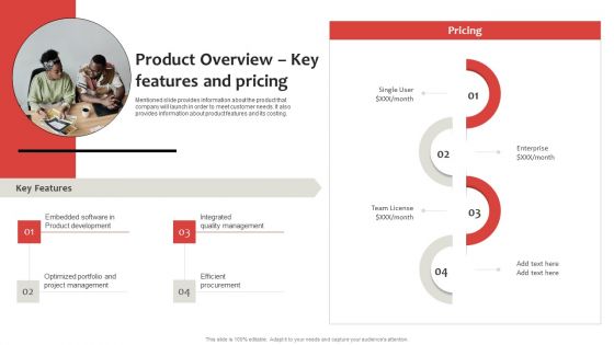 Strategic Plan To Establish And Promote Brand Awareness Product Overview Key Features And Pricing Inspiration PDF