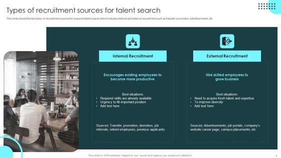 Strategic Plan To Optimize Types Of Recruitment Sources For Talent Search Clipart PDF