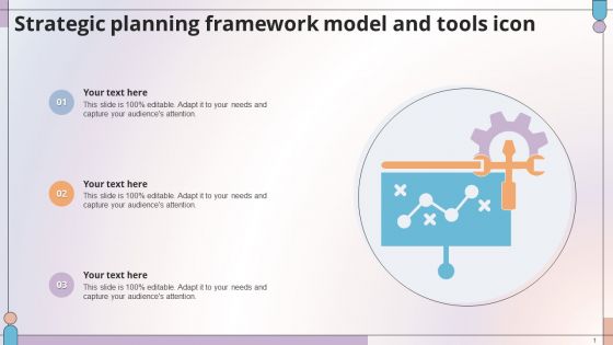 Strategic Planning Framework Model And Tools Icon Summary PDF