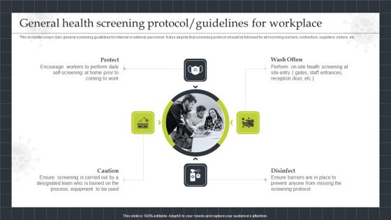 Strategic Playbook Sustaining Business During Pandemic General Health Screening Protocol Ideas PDF