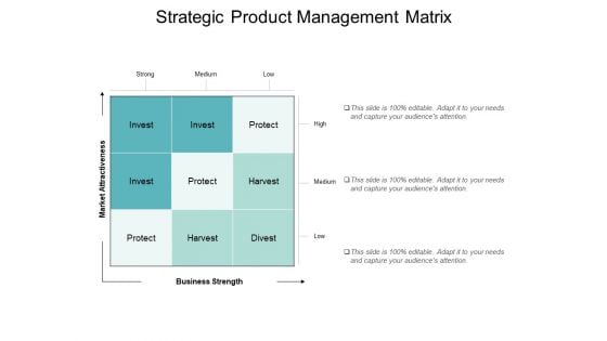 Strategic Product Management Matrix Ppt PowerPoint Presentation File Themes