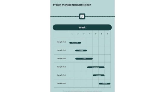 Strategic Project Plan Administration Project Management Gantt Chart One Pager Sample Example Document