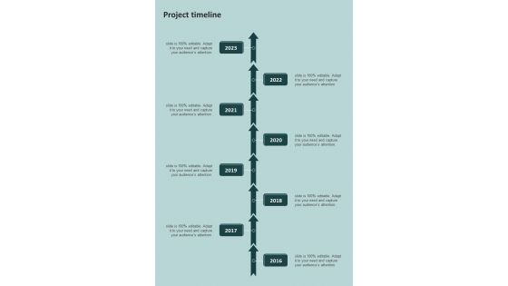 Strategic Project Plan And Administration Proposal Project Timeline One Pager Sample Example Document