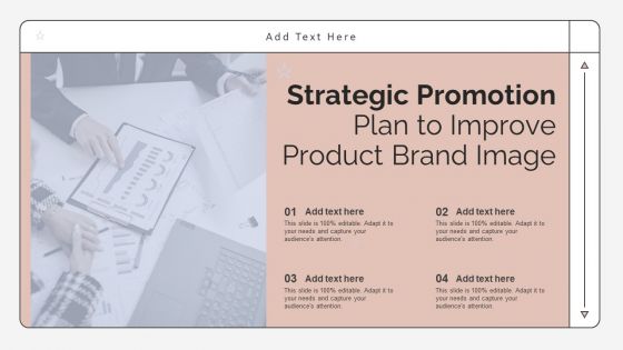 Strategic Promotion Plan To Improve Product Brand Image Strategic Promotion Plan To Improve Portrait PDF