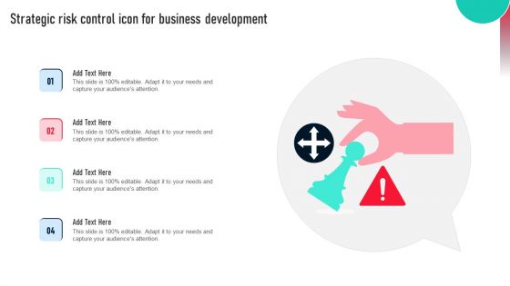 Strategic Risk Control Icon For Business Development Download PDF