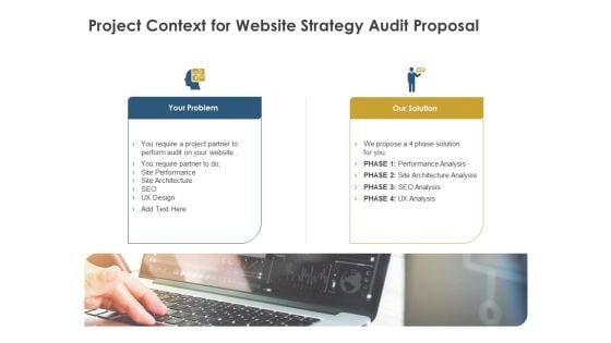 Strategic SEO Audit Project Context For Website Strategy Audit Proposal Summary PDF