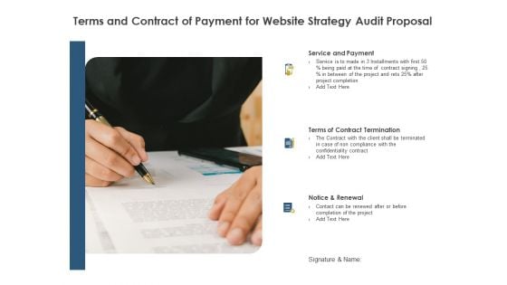 Strategic SEO Audit Terms And Contract Of Payment For Website Strategy Audit Proposal Download PDF