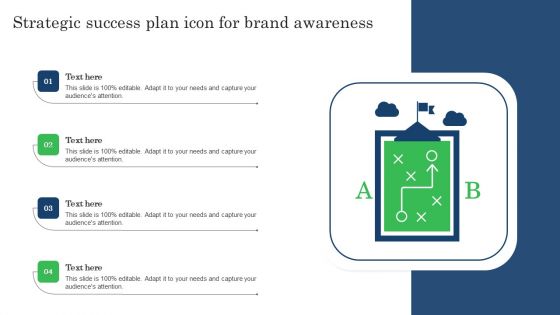 Strategic Success Plan Icon For Brand Awareness Mockup PDF