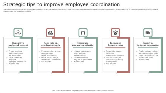 Strategic Tips To Improve Employee Coordination Background PDF Strategic Tips To Improve Employee Coordination Background PDF