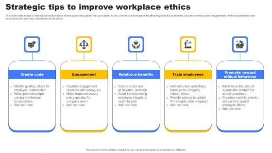 Strategic Tips To Improve Workplace Ethics Elements PDF