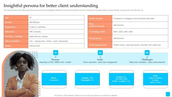 Strategic Toolkit To Administer Brand Image Insightful Persona For Better Client Understanding Summary PDF