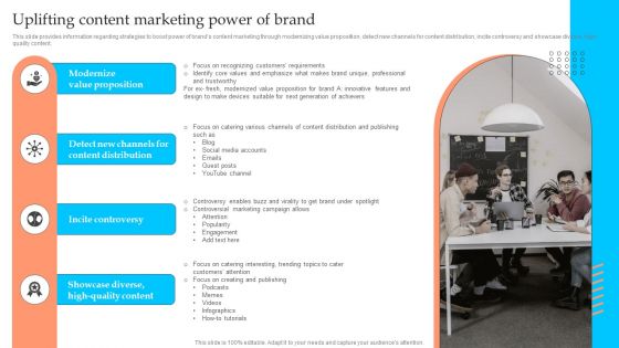 Strategic Toolkit To Administer Brand Image Uplifting Content Marketing Power Of Brand Professional PDF