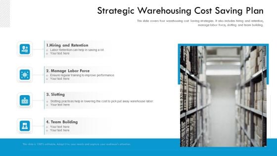 Strategic Warehousing Cost Saving Plan Ppt PowerPoint Presentation File Mockup PDF