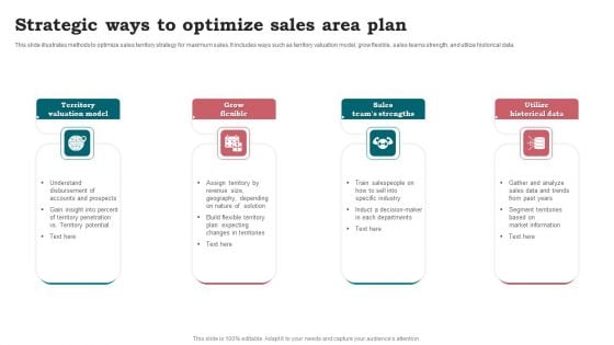 Strategic Ways To Optimize Sales Area Plan Download PDF